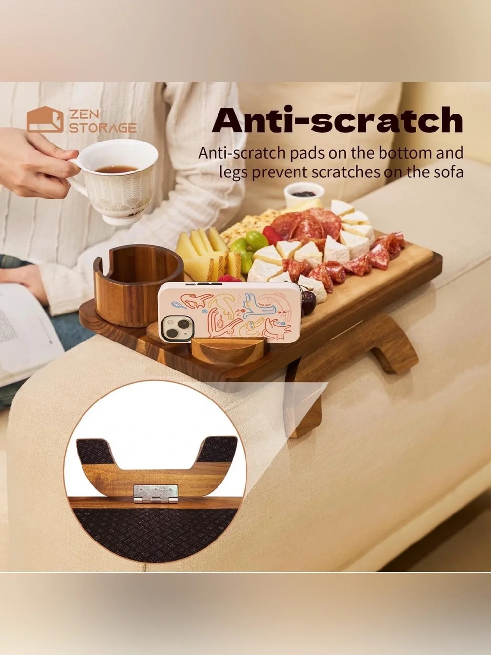 Wooden Cheese Board Serving Platter - Natural Brown